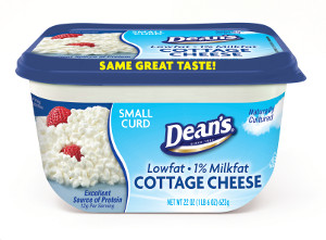 Deans Cottage Cheese curved container