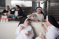 Nuns eating ice cream