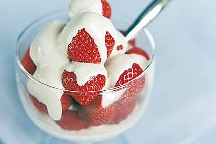 Strawberries with dairy