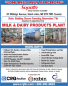 Online Auction - Milk & Dairy Products plant