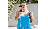 Blue fashion shot - close up - tank and pants on model with accessories.jpg Blue fashion shot - close up - tank and pants on model with accessories.jpg