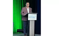 Brad Anderson speaks during the sustainability even