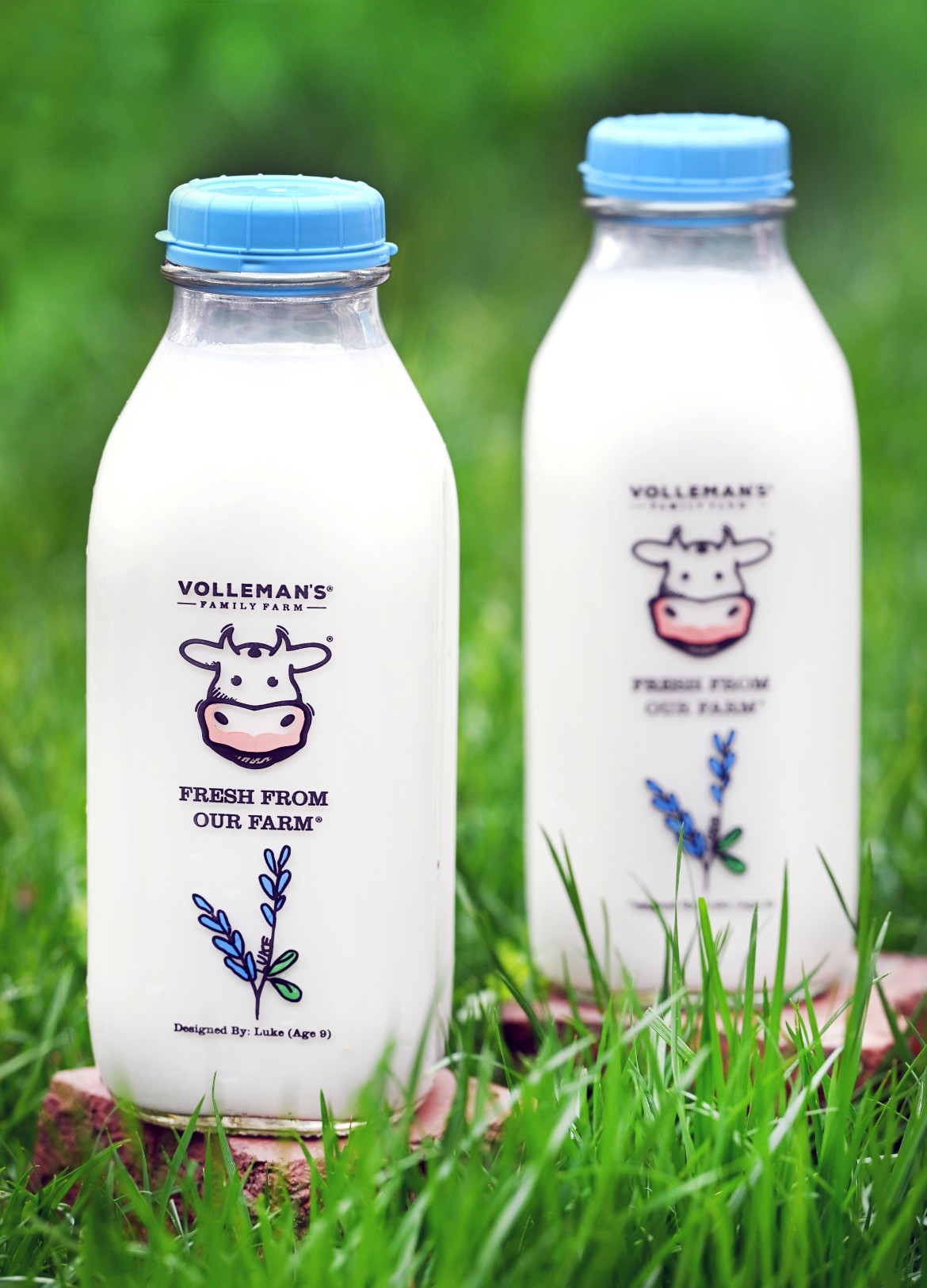 Volleman’s Family Farm 32-ounce refillable glass milk bottle.