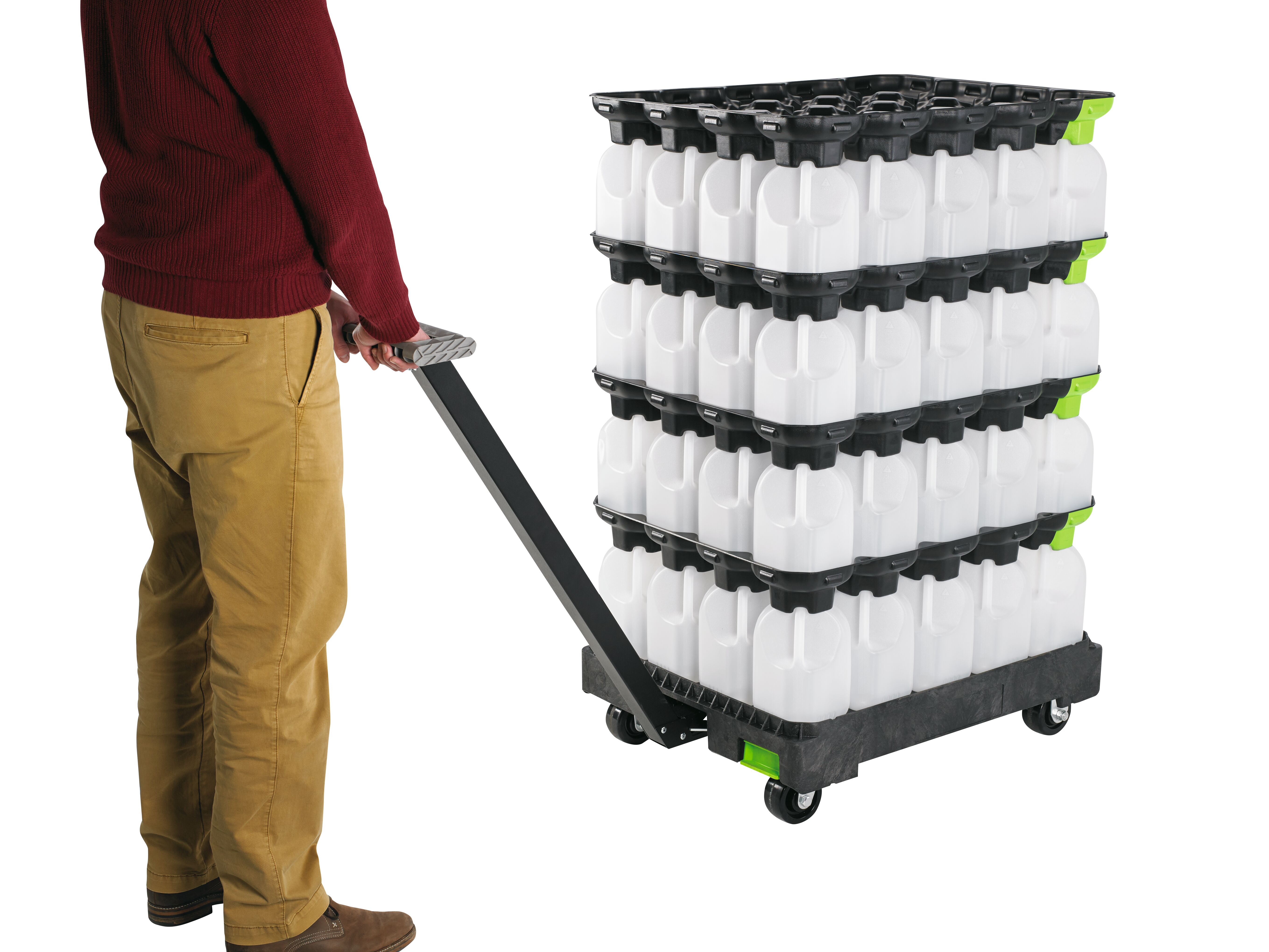 Reusable dairy cases, pallets and bulk containers used in the dairy supply chain.
