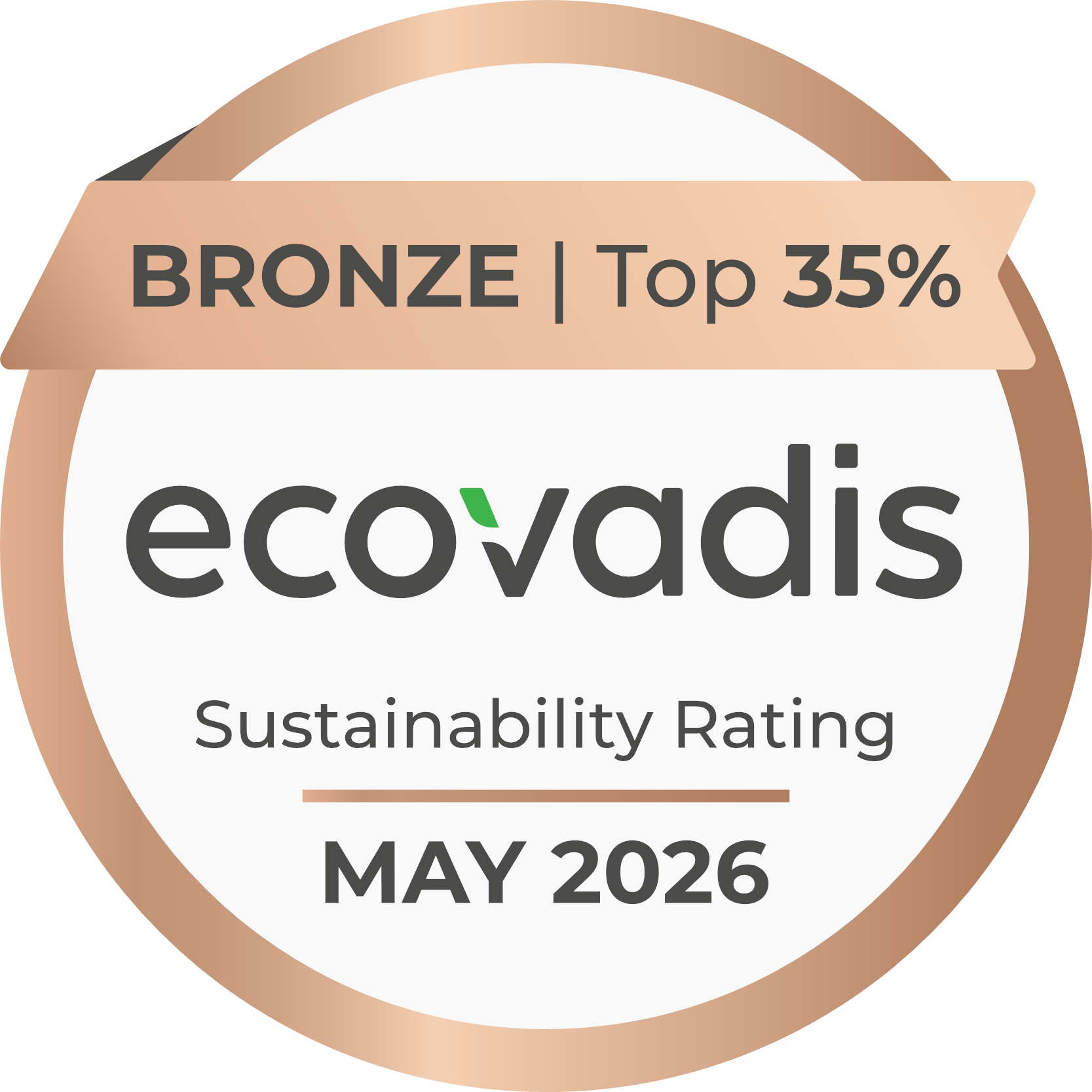 ORBIS Corp. EcoVadis Bronze Medal recognition.