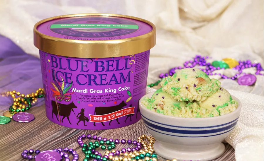 Blue Bell Mardis Gras King Cake