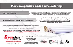 Synder Filtration - We're in Expansion Mode and We're Hiring!