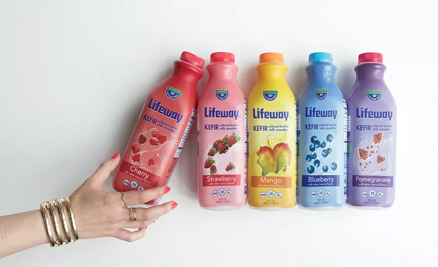 Lifeway Foods offers 15 different flavors of its low-fat kefir in 32-ounce bottles