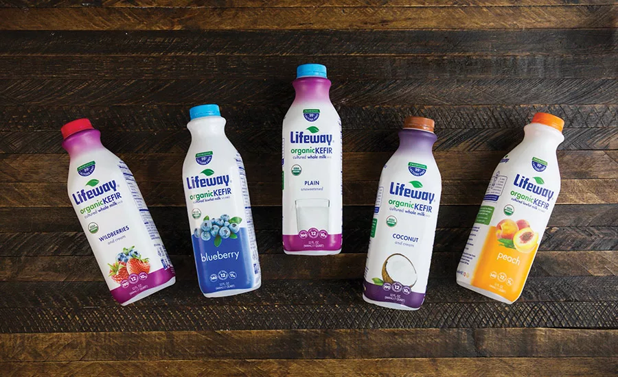 The company’s organic kefir comes in low-fat and whole-milk varieties under the Lifeway brand