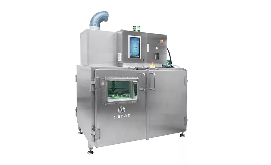 Compact cap sterilization modules can support aseptic bottling lines. Photo courtesy of Serac