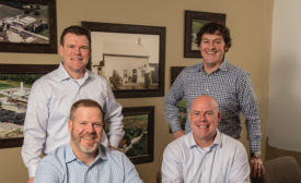 Pictured are (top row, l to r) Kevin Baker, chief financial officer, and Eric Baker, vice president of marketing and sales; (bottom row, l to r) Jeff Baker, executive vice president, and Brian Baker, president and CEO.