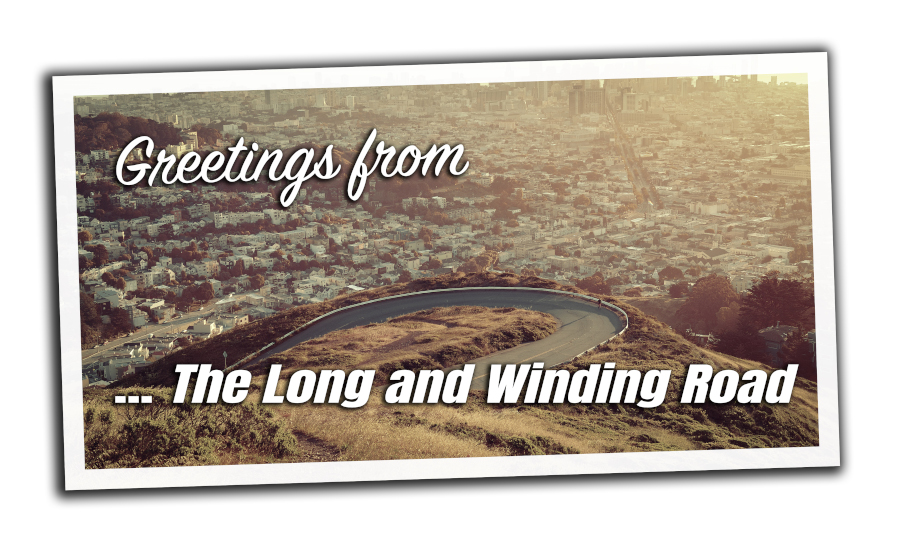 The long and winding road postcard