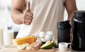 eggs, milk, cheese, protein powder