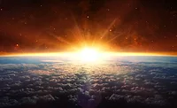 sun shinning over earth