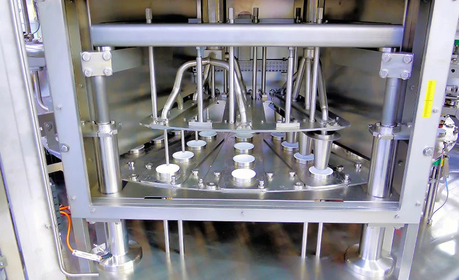 The sterilization of yogurt cups
