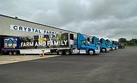 Crystal Farms has a fleet of direct store delivery trucks that deliver to warehouses, wholesalers, and independent grocers. Freight carriers deliver to larger retailers like Target and Walmart. Crystal Farms has a fleet of direct store delivery trucks that deliver to warehouses, wholesalers, and independent grocers. Freight carriers deliver to larger retailers like Target and Walmart.