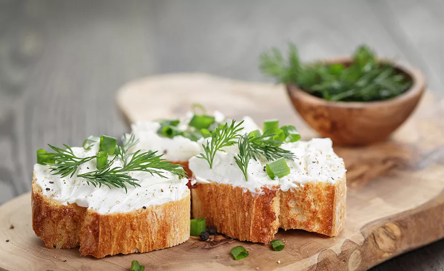 cream cheese on toast