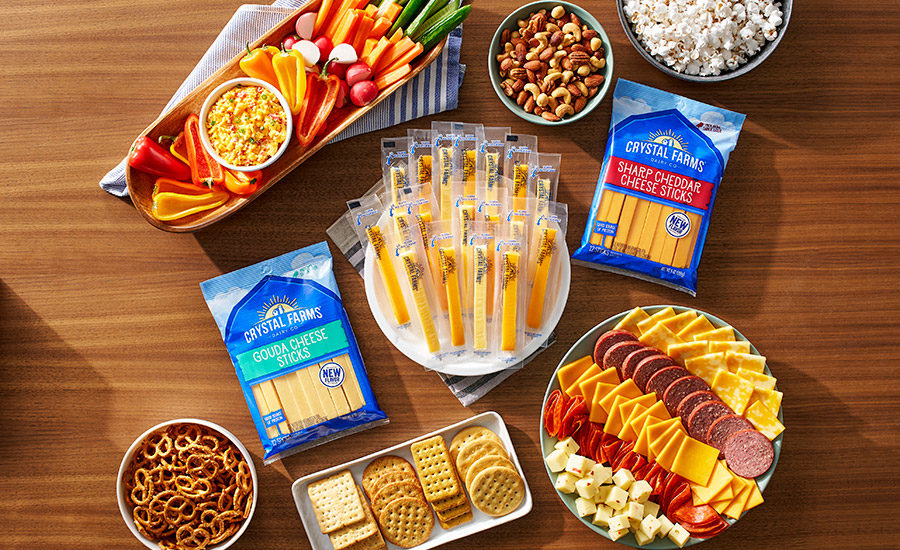 cheese platters, pretzels, and crackers