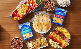 cheese platters, pretzels, and crackers