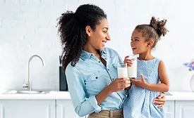 mother and child drinking milk