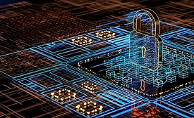 graphic of lock securing databases