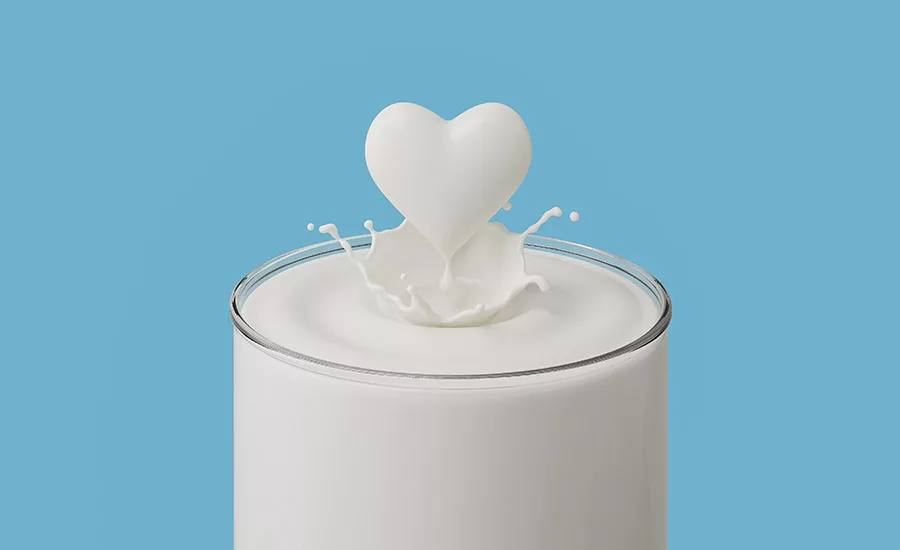 cup of milk with a heart over it