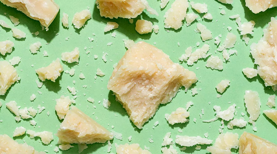 a block of Parmesan cheese