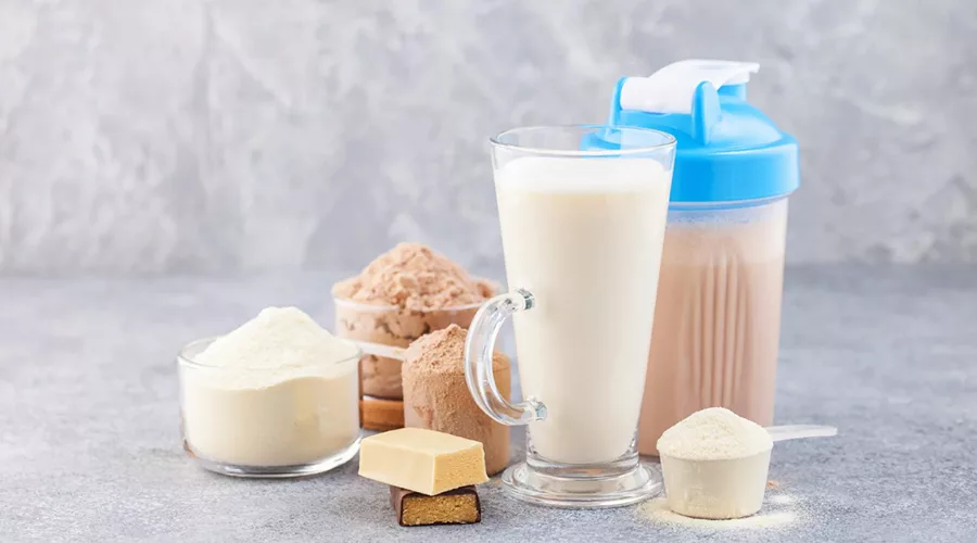 a container of protein powder