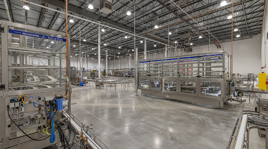a large industrial facility, likely a food or beverage processing plant