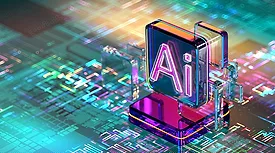 an abstract representation of Artificial Intelligence (AI) and machine learning concepts