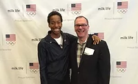 Olympics Brigetta Barrett Jim Carper at MilkPEP presentation at 2016 Dairy Forum