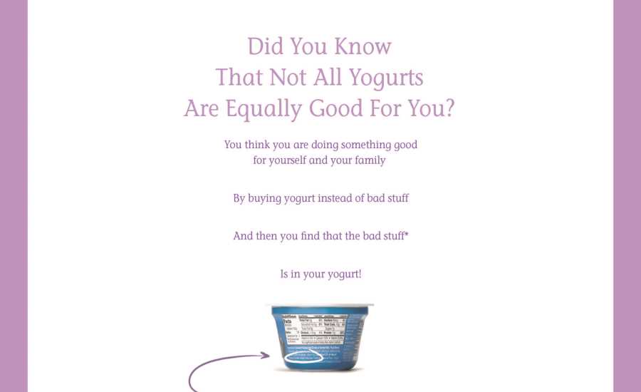 Chobani full page ad section