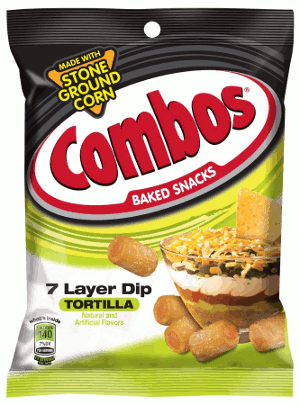 Combos Baked Snacks 7 Layer Dip Tortilla is made with real Cheddar cheese, sour cream,