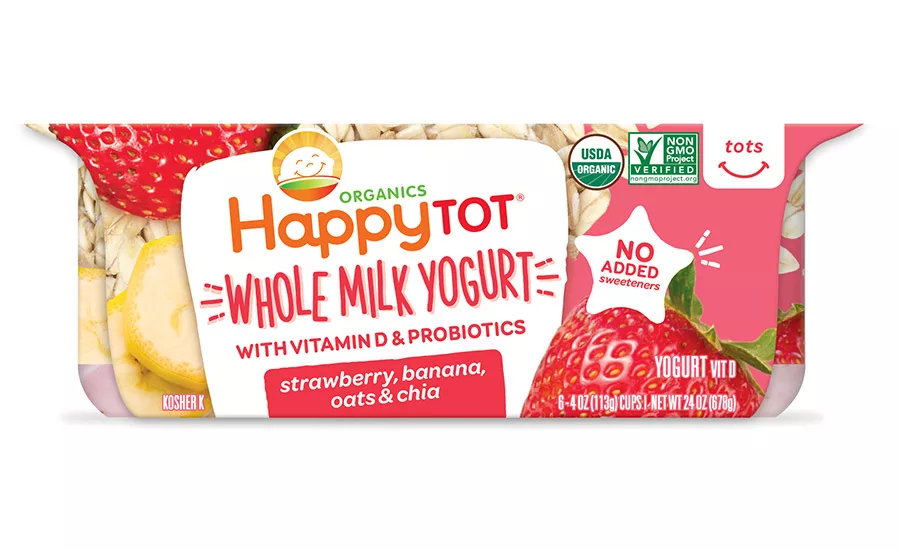 Happy Family organic yogurt for toddlers strawberry banana cups