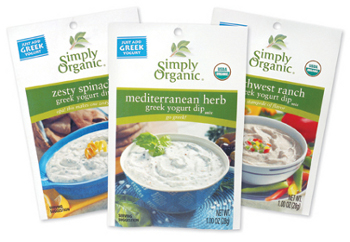 Simply Organic Greek yogurt dip mixes