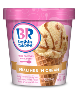 Baskin-Robbins Pralines and Cream ice cream
