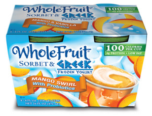 J&J Whole Fruit Greek Frozen Yogurt Mango