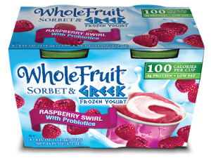 J&J Whole Fruit Greek Frozen Yogurt Raspberry