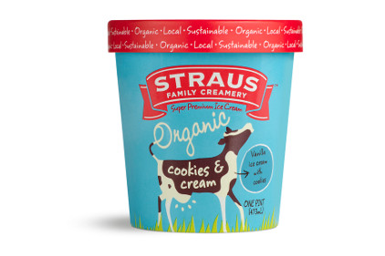 Straus Organic Cookies Cream Ice cream - feature