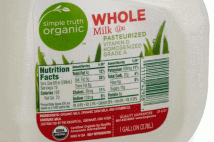 organic milk label feature size