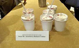 Kemps 2017 Innovative flavor winner sweet me strawberry rhubarb cobbler ice cream