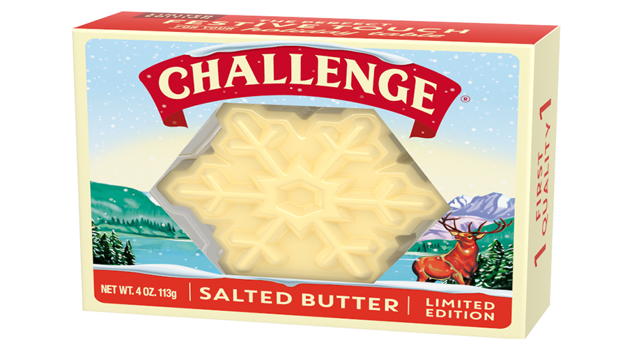 A package of Challenge Snowflake Butter on a white background.