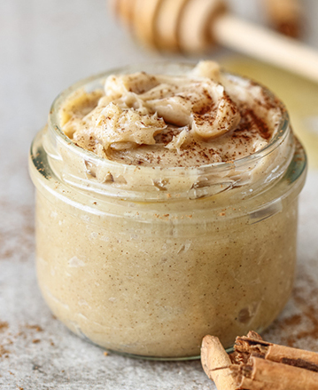 Homemade Honey Cinnamon Butter on a counter.