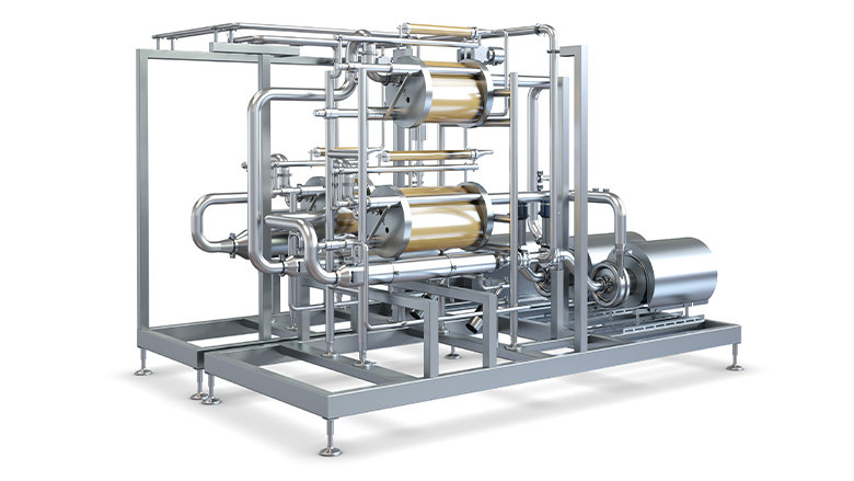 The Tetra Pak Plate and Frame Ultrafiltration Unit on a white background.