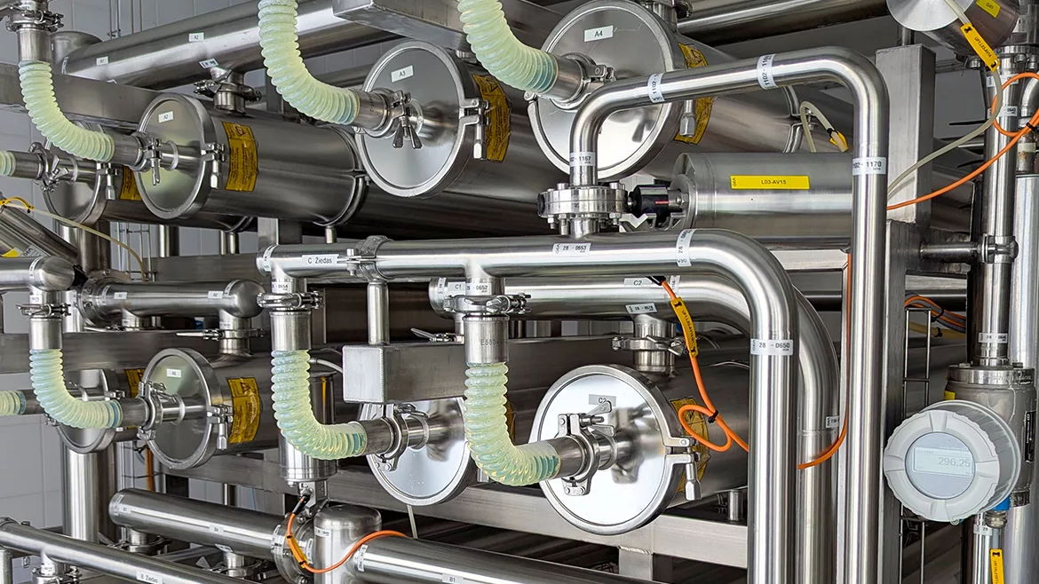 Close up image of dairy processor.