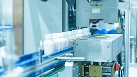 Automated factory milk production process.
