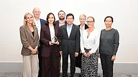 Hilmar employees from left to right: Rylen Dickey, Greg Schlafer, Marina Crocker, Braden Hocking, Chao Wu, Holly Daniels, Kay Thomson and QiQi Peng.
