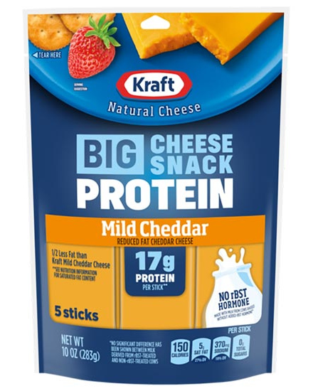 Mild Cheddar and Pepper Jack, Kraft Natural Cheese Big Cheese Snack Protein.