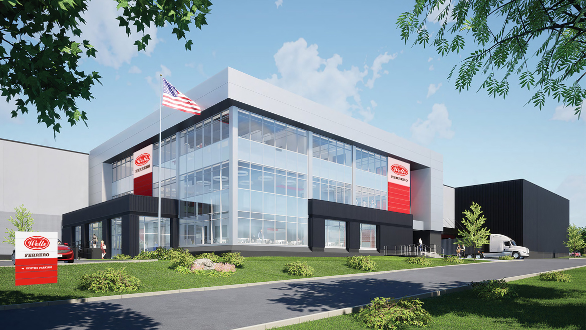 Illustration of Wells Enterprises expansion plans for its Dunkirk, N.Y. ice cream manufacturing facility.