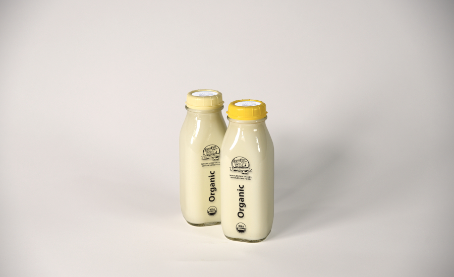 Organic Milk in Glass Bottle, Eco-Friendly